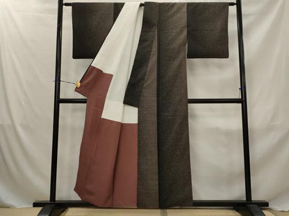 平和屋着物■本場大島紬　9マルキ　間道　正絹　逸品　AABJ5010st