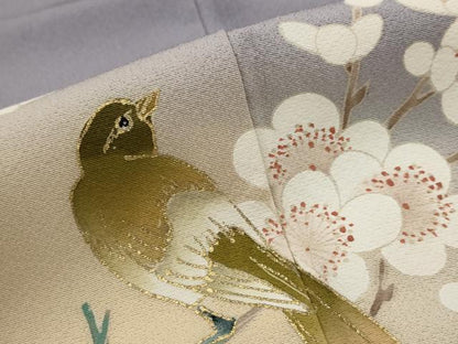 平和屋着物■色留訪問着　作家物　流水花鳥文　暈し染め　金彩　さが美扱い　ロング丈　正絹　逸品　AABJ5011st
