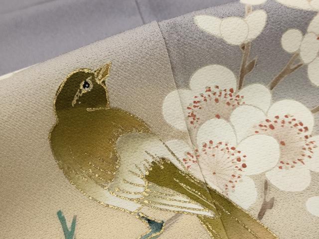 平和屋着物■色留訪問着　作家物　流水花鳥文　暈し染め　金彩　さが美扱い　ロング丈　正絹　逸品　AABJ5011st