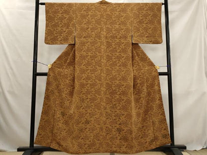 平和屋着物■上質な小紋　花尽し　鬼しぼ縮緬　正絹　逸品　AABJ5017st