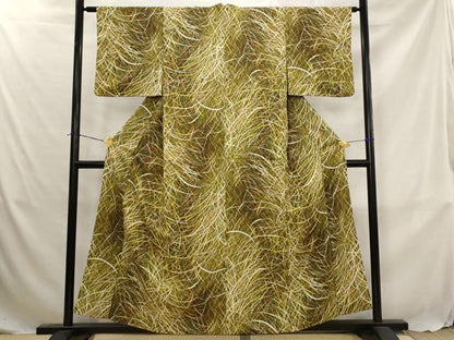 平和屋着物■上質な小紋　草葉づくし　正絹　逸品　AABJ5018st