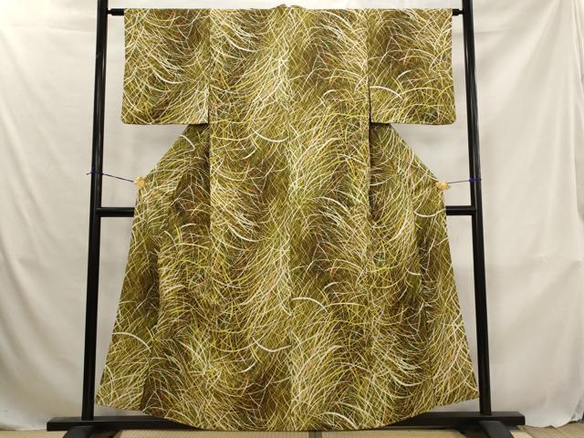 平和屋着物■上質な小紋　草葉づくし　正絹　逸品　AABJ5018st