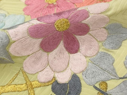 平和屋着物■豪華振袖　刺繍　花籠文　暈し染め　金銀糸　正絹　逸品　AABJ5023st