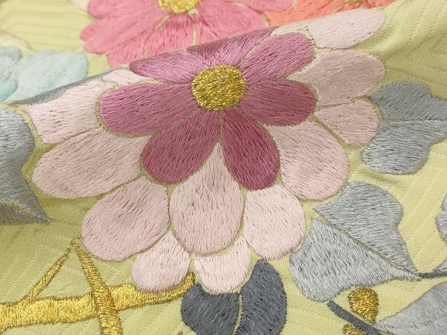 平和屋着物■豪華振袖　刺繍　花籠文　暈し染め　金銀糸　正絹　逸品　AABJ5023st