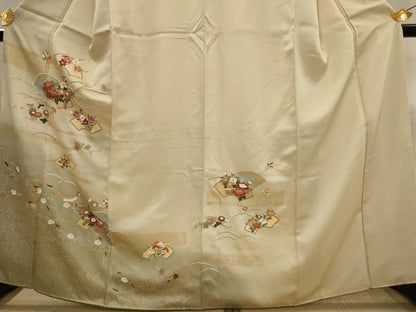 平和屋着物■訪問着　地紙花文　暈し染め　金彩　正絹　逸品　AABJ5028st