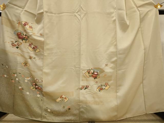 平和屋着物■訪問着　地紙花文　暈し染め　金彩　正絹　逸品　AABJ5028st