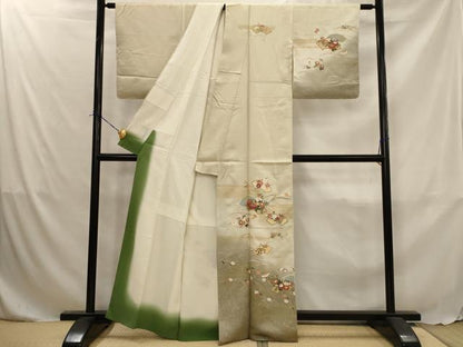 平和屋着物■訪問着　地紙花文　暈し染め　金彩　正絹　逸品　AABJ5028st