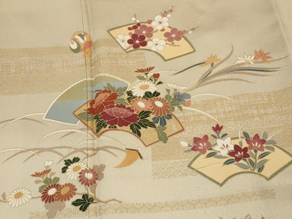 平和屋着物■訪問着　地紙花文　暈し染め　金彩　正絹　逸品　AABJ5028st