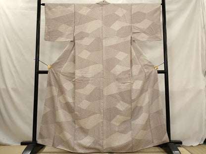 平和屋着物■上質な小紋　麻の葉文様　正絹　逸品　AABJ5037st