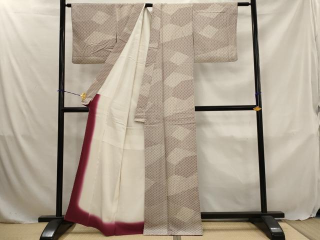 平和屋着物■上質な小紋　麻の葉文様　正絹　逸品　AABJ5037st