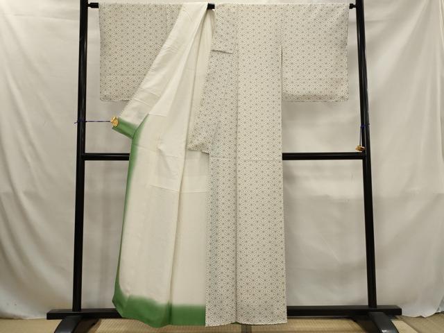 平和屋着物■上質な小紋　麻の葉文様　正絹　逸品　AABJ5039st