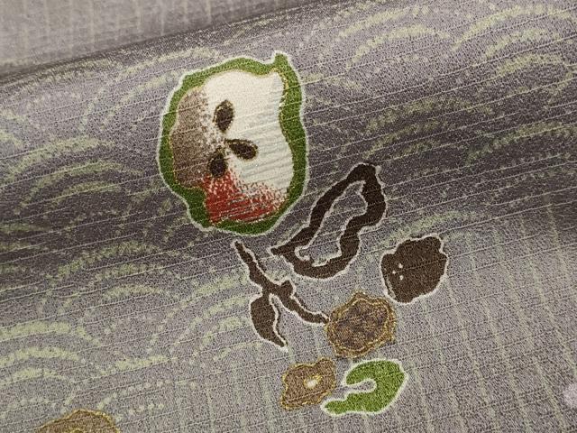 平和屋着物■上質な小紋　草花文　暈し染め　金彩　正絹　逸品　未使用　AABJ5041st
