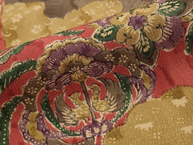 平和屋着物■上質な小紋　更紗花文　正絹　逸品　AABJ5042st