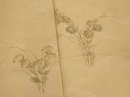 平和屋着物■訪問着　草花文　正絹　逸品　AABJ5044st