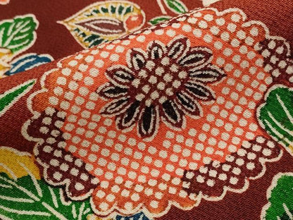 平和屋着物■訪問着　花鳥文　型染め　暈し染め　鬼しぼ縮緬　正絹　逸品　未使用　AABJ5045st