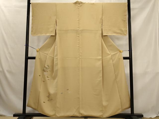 平和屋着物■訪問着　刺繍　風景松文　金糸　正絹　逸品　AABJ5047st
