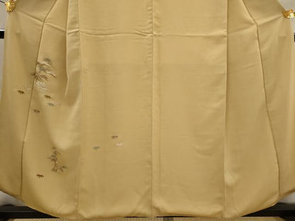 平和屋着物■訪問着　刺繍　風景松文　金糸　正絹　逸品　AABJ5047st