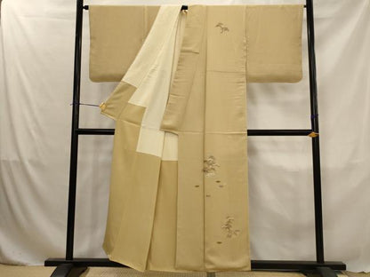 平和屋着物■訪問着　刺繍　風景松文　金糸　正絹　逸品　AABJ5047st