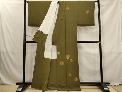 平和屋着物■訪問着　作家物　刺繍　丹後ちりめん　花丸文　金糸　金彩　証紙付き　正絹　逸品　AABJ5048st