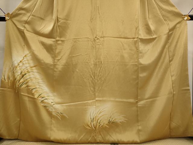 平和屋着物■訪問着　草葉文　暈し染め　金彩　正絹　逸品　AABJ5049st