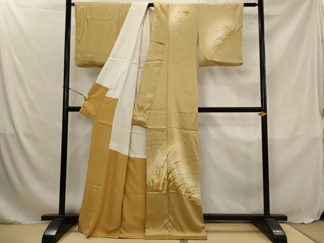 平和屋着物■訪問着　草葉文　暈し染め　金彩　正絹　逸品　AABJ5049st