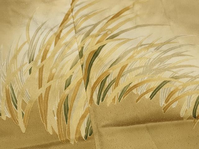 平和屋着物■訪問着　草葉文　暈し染め　金彩　正絹　逸品　AABJ5049st