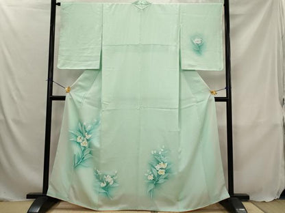 平和屋着物■訪問着　手描き　草花文　暈し染め　正絹　逸品　AABJ5055st