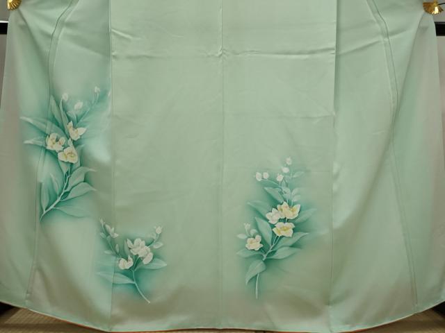平和屋着物■訪問着　手描き　草花文　暈し染め　正絹　逸品　AABJ5055st