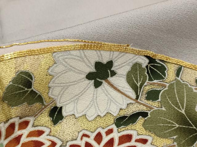 平和屋着物■豪華色留袖　駒刺繍　地紙飛鶴花文　暈し染め　金彩　正絹　逸品　AABJ5056st