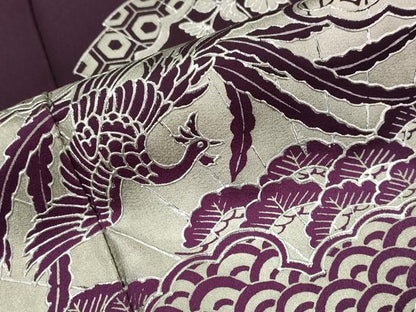 平和屋着物■訪問着　扇面鳳凰花文　暈し染め　銀彩　正絹　逸品　AABJ5060st