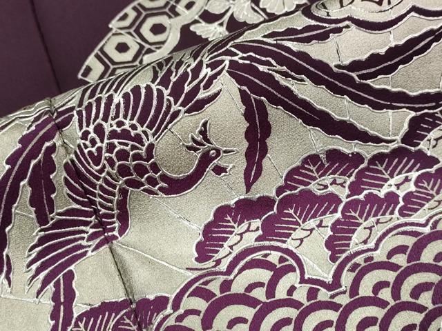 平和屋着物■訪問着　扇面鳳凰花文　暈し染め　銀彩　正絹　逸品　AABJ5060st