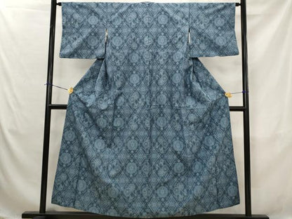平和屋着物■本場大島紬　7マルキ　草花文　正絹　逸品　AABJ5064st