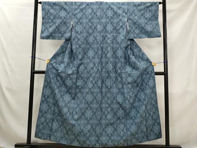 平和屋着物■本場大島紬　7マルキ　草花文　正絹　逸品　AABJ5064st