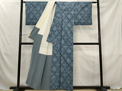 平和屋着物■本場大島紬　7マルキ　草花文　正絹　逸品　AABJ5064st