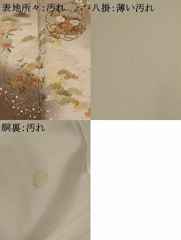 平和屋着物■訪問着　刺繍　花松文　暈し染め　金彩　正絹　逸品　AABJ5065st