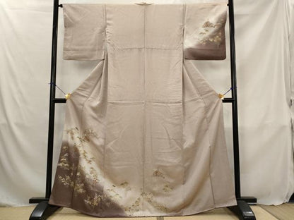 平和屋着物■訪問着　刺繍　花松文　暈し染め　金彩　正絹　逸品　AABJ5065st