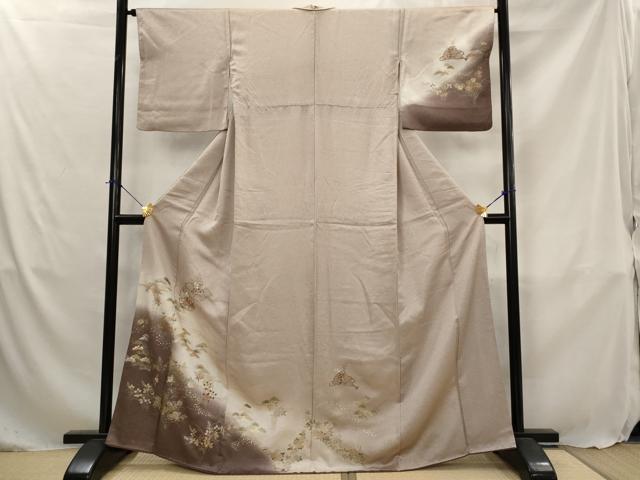 平和屋着物■訪問着　刺繍　花松文　暈し染め　金彩　正絹　逸品　AABJ5065st