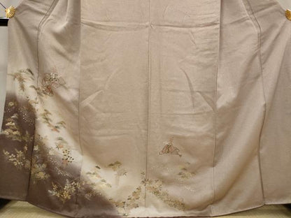 平和屋着物■訪問着　刺繍　花松文　暈し染め　金彩　正絹　逸品　AABJ5065st