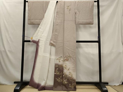 平和屋着物■訪問着　刺繍　花松文　暈し染め　金彩　正絹　逸品　AABJ5065st