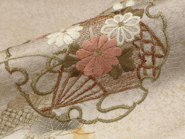 平和屋着物■訪問着　刺繍　花松文　暈し染め　金彩　正絹　逸品　AABJ5065st