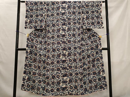 平和屋着物■上質な小紋　更紗花文　正絹　逸品　AABJ5069st