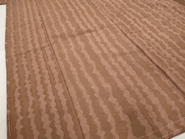 平和屋着物■上質な小紋　よろけ縞　正絹　逸品　未使用　AABJ5070st