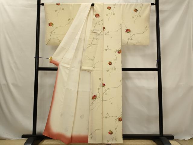 平和屋着物■上質な小紋　枝花文　松坂屋扱い　正絹　逸品　AABJ5073st