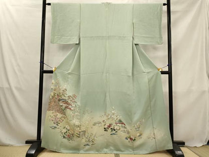 平和屋着物■豪華色留袖　松竹梅風景文　暈し染め　金彩　正絹　逸品　AABJ5074st
