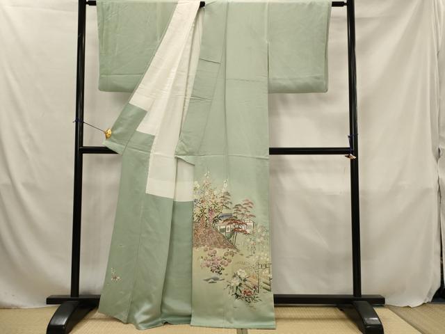平和屋着物■豪華色留袖　松竹梅風景文　暈し染め　金彩　正絹　逸品　AABJ5074st