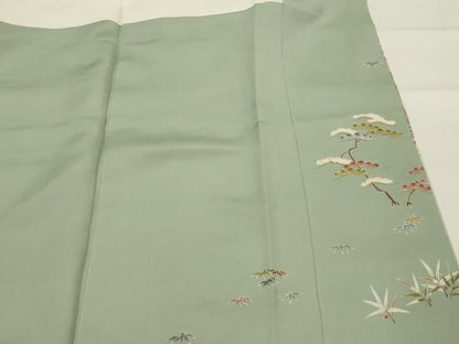 平和屋着物■豪華色留袖　松竹梅風景文　暈し染め　金彩　正絹　逸品　AABJ5074st