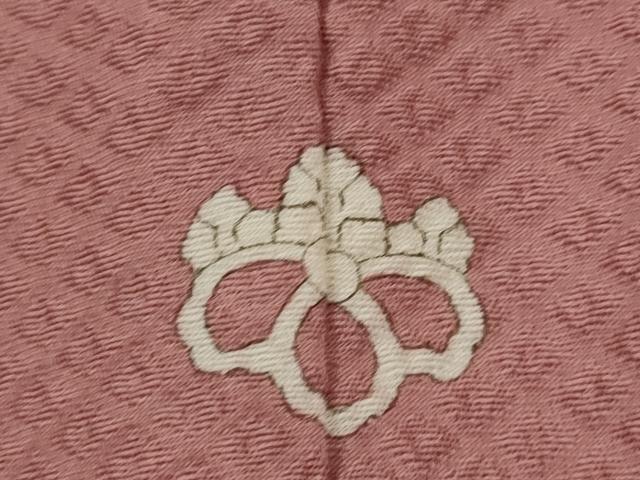 平和屋着物■上質な色無地　色紙重ね地紋　蘇芳色　正絹　逸品　AABJ5082st