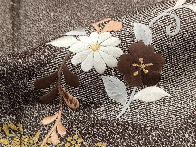 平和屋着物■訪問着　刺繍　松皮菱花文　暈し染め　金糸　金銀彩　正絹　逸品　AABJ5085st
