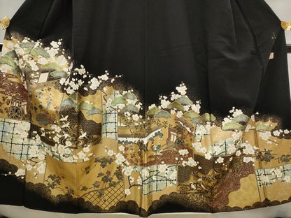 平和屋着物■豪華黒留袖　作家物　金彩螺鈿　秀匠苑　金彩　正絹　逸品　AABJ5087st
