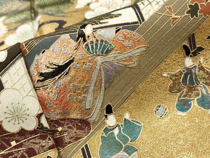 平和屋着物■豪華黒留袖　作家物　金彩螺鈿　秀匠苑　金彩　正絹　逸品　AABJ5087st